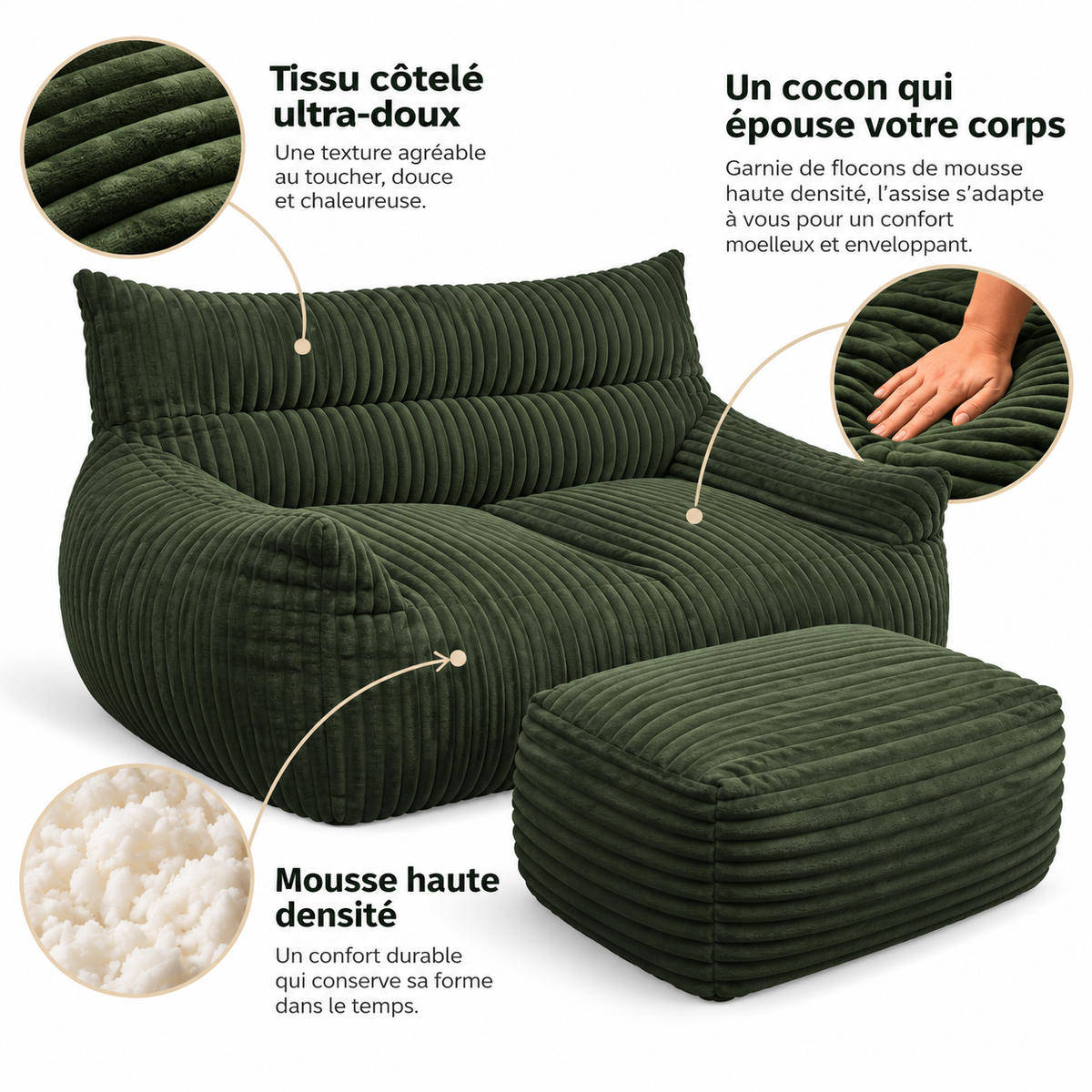 Joséphine Canapé Pouf