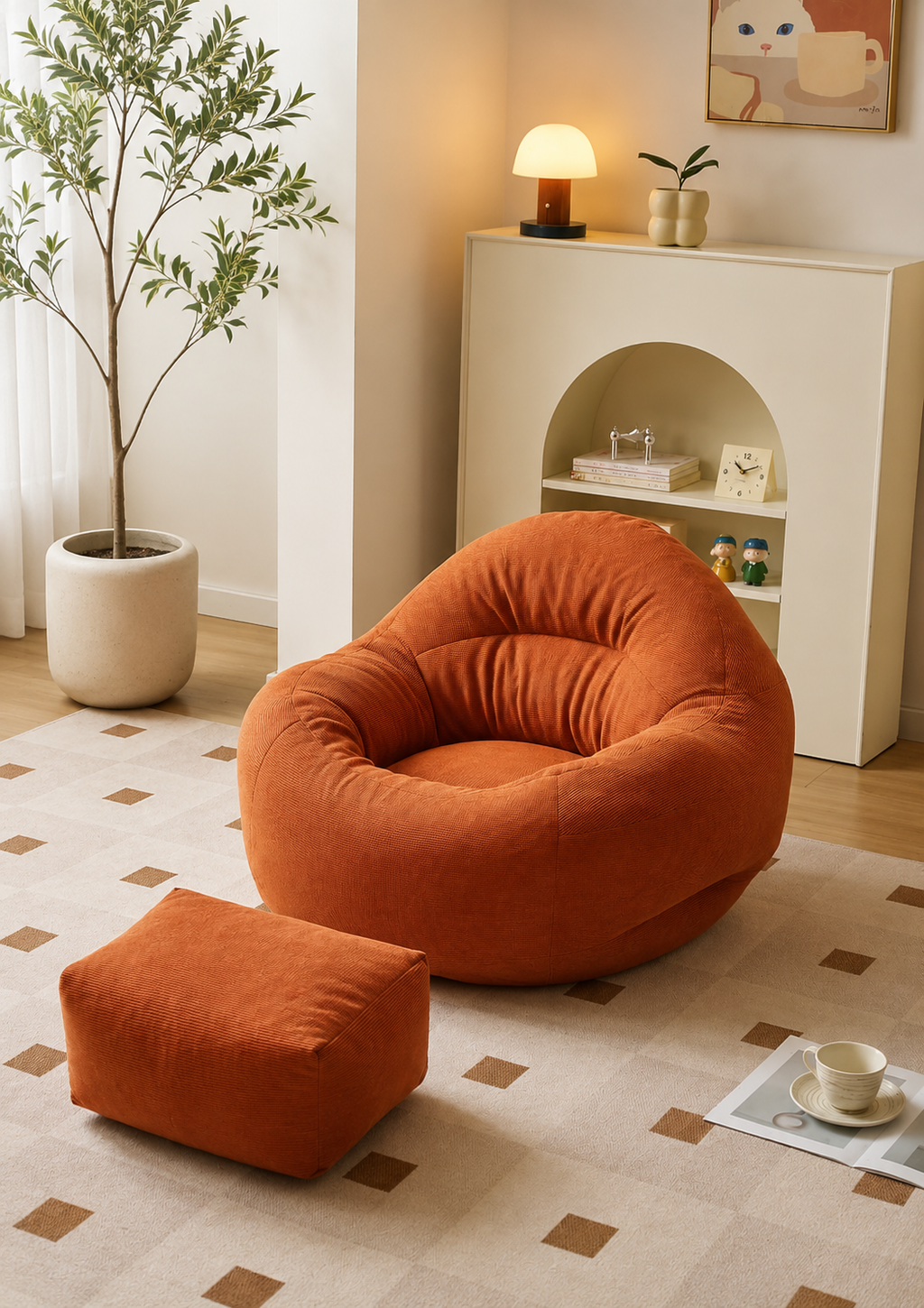 Fauteuil Pouf Chambre en Velours