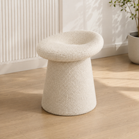 Chaise Pouf Design en Tissu Bouclé
